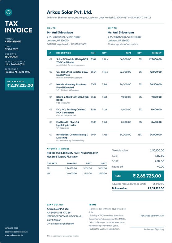 Harbor invoice design
