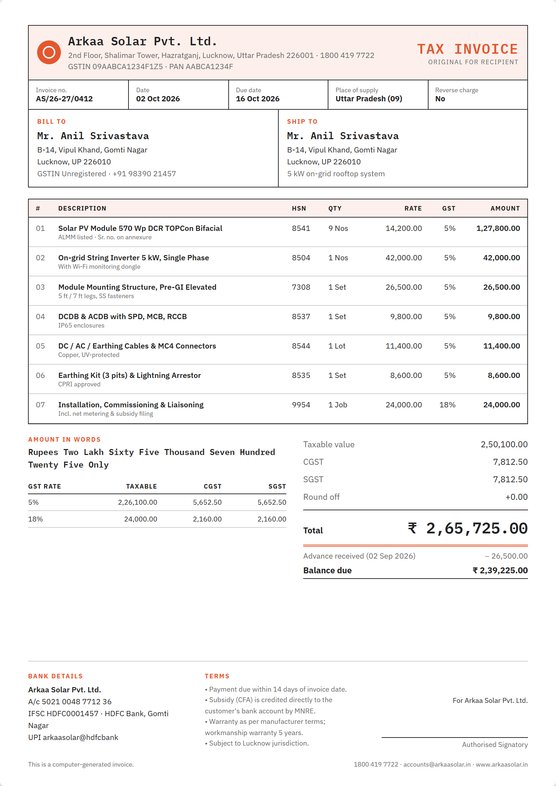 Ledgerline invoice design