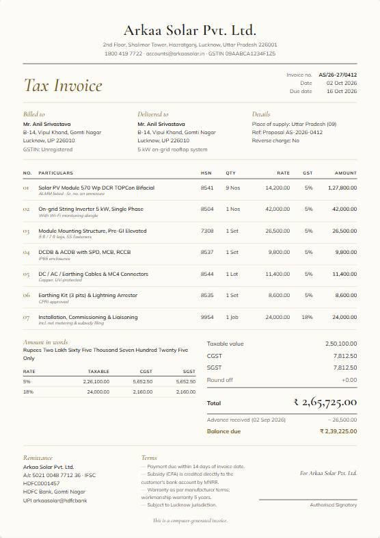 Letterhead invoice design
