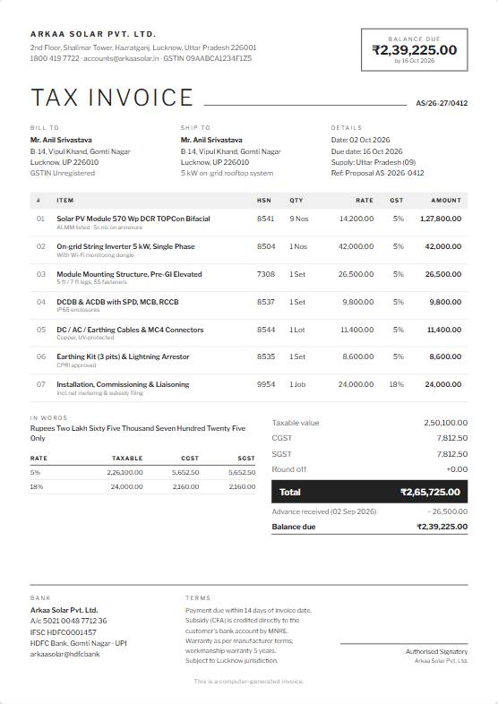 Mono invoice design