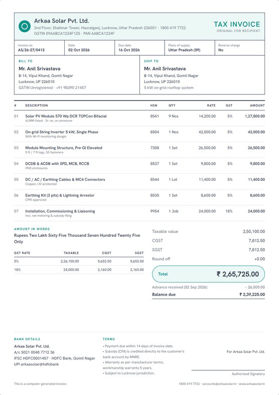 Paper invoice design