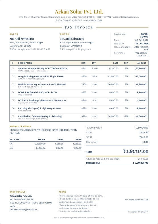 Regent invoice design